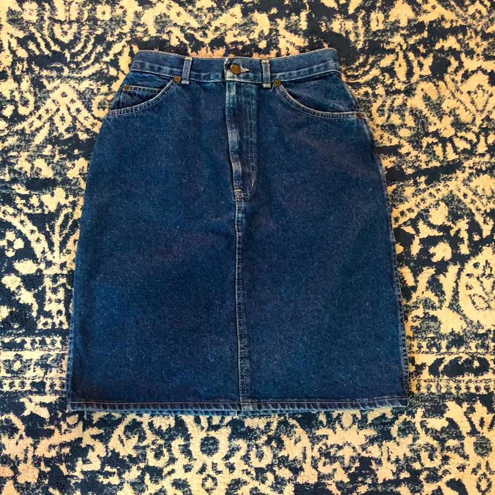 Vintage 80’s Sunset Blues Denim Skirt| Size 11